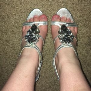 Silver diamond heels